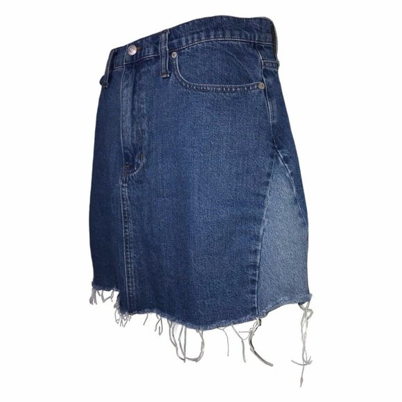 Madewell Patchwork Frayed Distressed Skirt 31 - Picture 7 of 10
